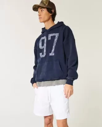 Pantaloni scurți cu tragere din twill la jumătatea coapsei Pantaloni scurți cu tragere din twill la jumătatea coapsei