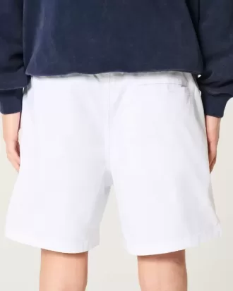 Pantaloni scurți cu tragere din twill la jumătatea coapsei Pantaloni scurți cu tragere din twill la jumătatea coapsei