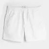 Pantaloni scurți cu tragere din twill la jumătatea coapsei Pantaloni scurți cu tragere din twill la jumătatea coapsei
