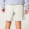 Pantaloni scurți cu tragere din twill la jumătatea coapsei Pantaloni scurți cu tragere din twill la jumătatea coapsei