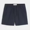 Pantaloni scurți cu tragere din twill la jumătatea coapsei Pantaloni scurți cu tragere din twill la jumătatea coapsei