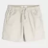 Pantaloni scurți cu tragere din twill la jumătatea coapsei Pantaloni scurți cu tragere din twill la jumătatea coapsei