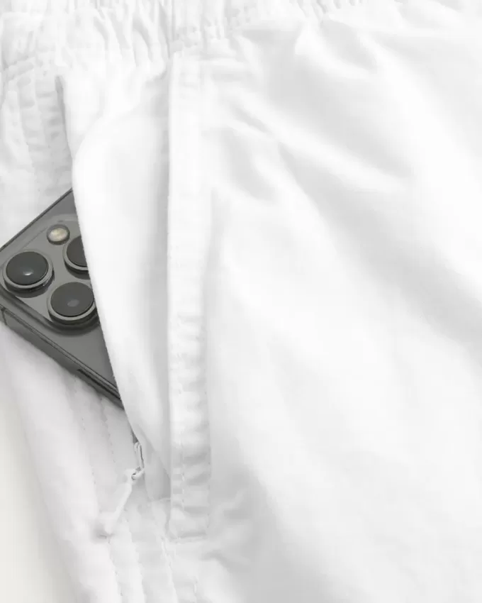 Pantaloni scurți cu tragere din twill la jumătatea coapsei Pantaloni scurți cu tragere din twill la jumătatea coapsei