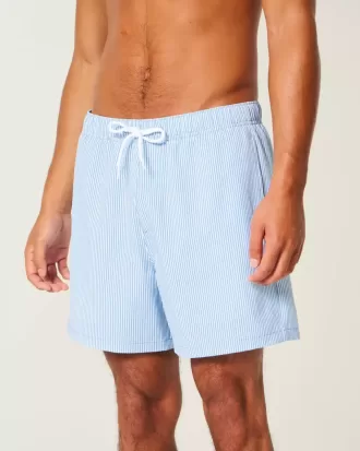 Pantaloni scurți de baie Seersucker Volley la mijlocul coapsei