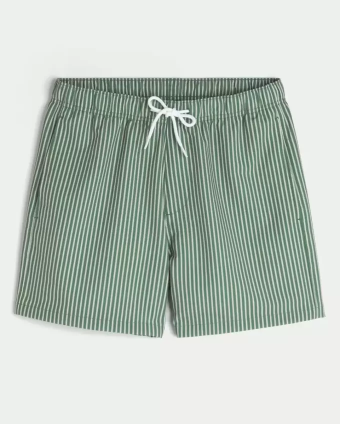Pantaloni scurți de baie Seersucker Volley la mijlocul coapsei Pantaloni scurți de baie Seersucker Volley la mijlocul coapsei