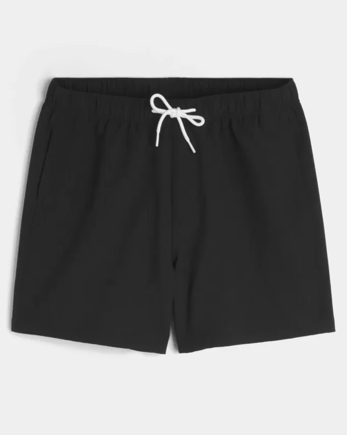 Pantaloni scurți de baie Seersucker Volley la mijlocul coapsei Pantaloni scurți de baie Seersucker Volley la mijlocul coapsei