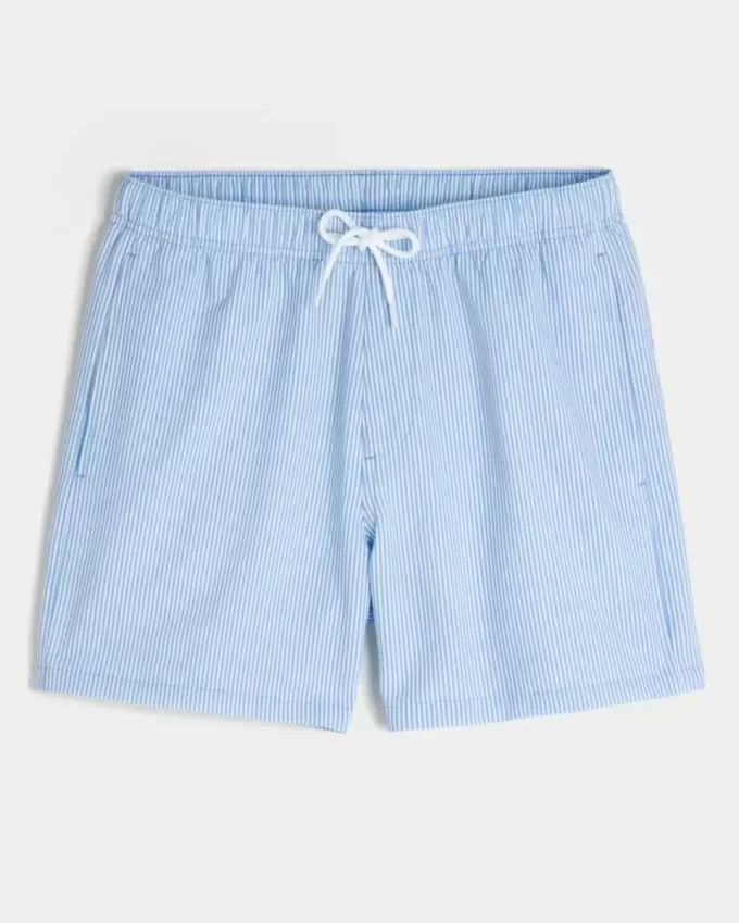 Pantaloni scurți de baie Seersucker Volley la mijlocul coapsei Pantaloni scurți de baie Seersucker Volley la mijlocul coapsei
