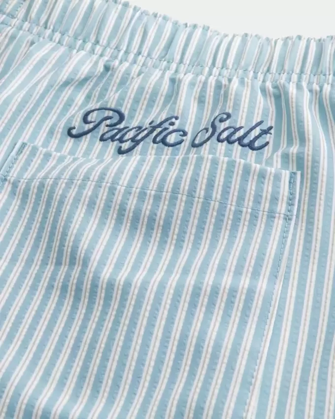 Pantaloni scurți de baie Seersucker Volley la mijlocul coapsei Pantaloni scurți de baie Seersucker Volley la mijlocul coapsei