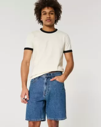 Pantaloni scurți de denim largi deasupra genunchiului