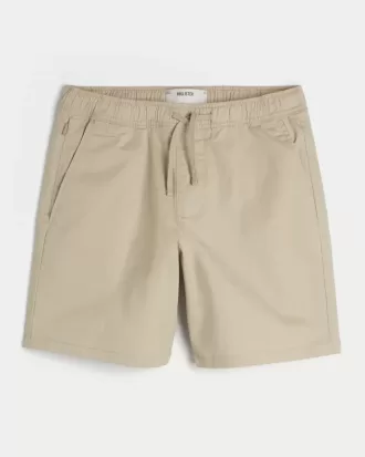 Pantaloni scurți de sarg cu tragere deasupra genunchiului Pantaloni scurți de sarg cu tragere deasupra genunchiului