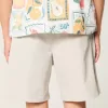 Pantaloni scurți de sarg cu tragere deasupra genunchiului Pantaloni scurți de sarg cu tragere deasupra genunchiului