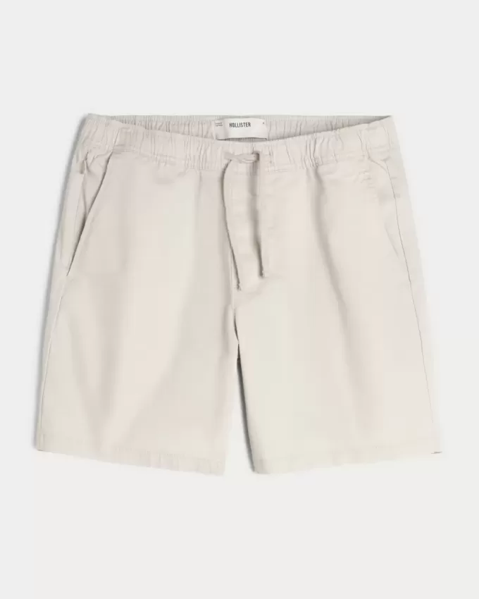 Pantaloni scurți de sarg cu tragere deasupra genunchiului Pantaloni scurți de sarg cu tragere deasupra genunchiului