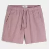 Pantaloni scurți din amestec de in deasupra genunchiului Pantaloni scurți din amestec de in deasupra genunchiului