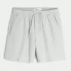 Pantaloni scurți din amestec de in deasupra genunchiului Pantaloni scurți din amestec de in deasupra genunchiului