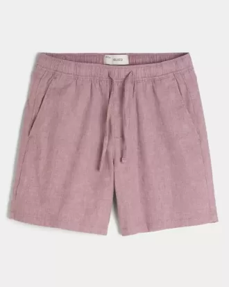 Pantaloni scurți din amestec de in deasupra genunchiului