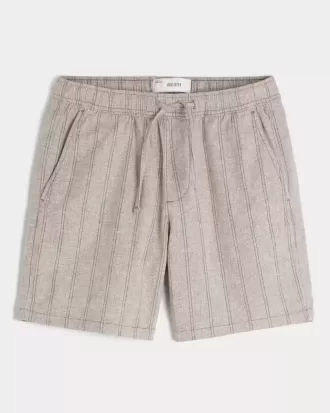 Pantaloni scurți din amestec de in deasupra genunchiului