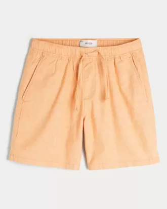 Pantaloni scurți din amestec de in deasupra genunchiului