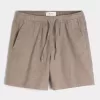 Pantaloni scurți din amestec de in deasupra genunchiului