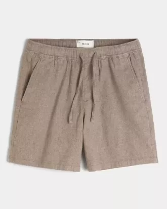 Pantaloni scurți din amestec de in deasupra genunchiului