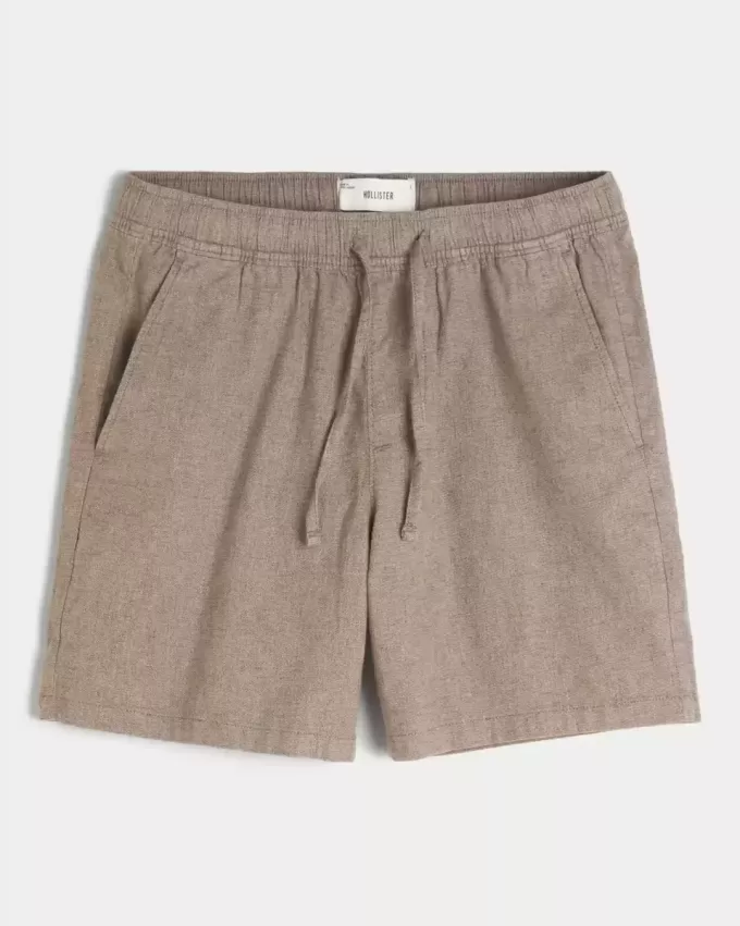 Pantaloni scurți din amestec de in deasupra genunchiului