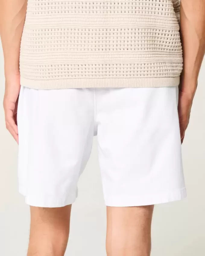 Pantaloni scurți din amestec de in deasupra genunchiului Pantaloni scurți din amestec de in deasupra genunchiului