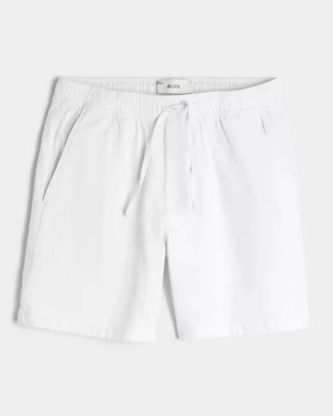 Pantaloni scurți din amestec de in deasupra genunchiului Pantaloni scurți din amestec de in deasupra genunchiului