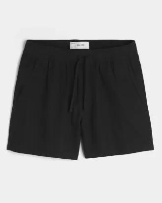 Pantaloni scurți din amestec de in la jumătatea coapsei
