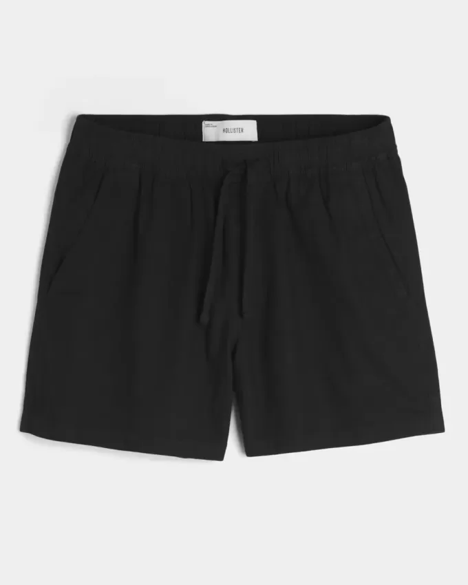 Pantaloni scurți din amestec de in la jumătatea coapsei