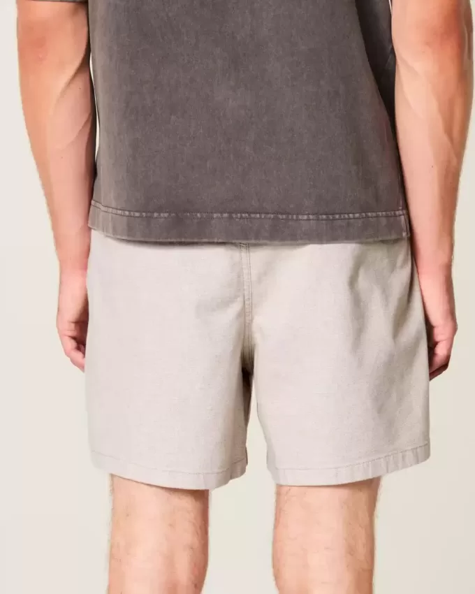 Pantaloni scurți din amestec de in la jumătatea coapsei