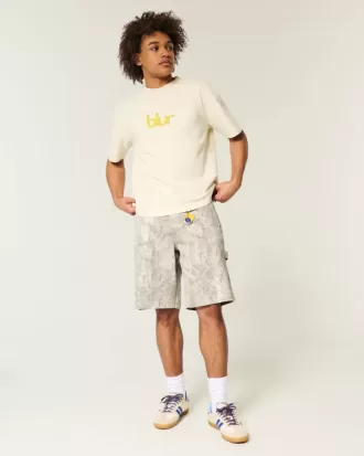 Pantaloni scurți din blugi Camo Baggy