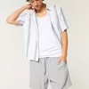 Pantaloni scurți din bumbac cu crinkle deasupra genunchiului