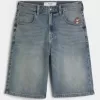 Pantaloni scurți din denim cu spalare medie Taz Graphic