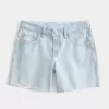 Pantaloni scurți din denim largi, cu talie joasă, spălat ușor, 5 inchi Pantaloni scurți din denim largi, cu talie joasă, spălat ușor, 5 inchi