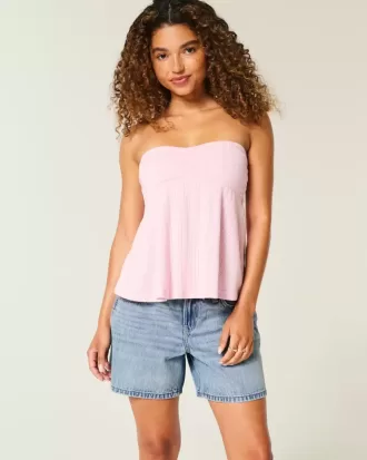Pantaloni scurți din denim largi, cu talie rabatabilă, cu spalare medie, 5″