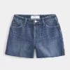 Pantaloni scurți din denim relaxați, cu talie înaltă, medii întunecate, 5″ Pantaloni scurți din denim relaxați, cu talie înaltă, medii întunecate, 5″