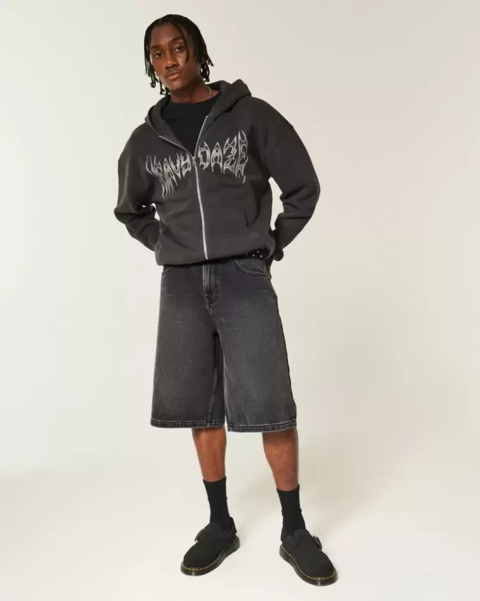 Pantaloni scurți din denim Star Graphic Super Baggy Pantaloni scurți din denim Star Graphic Super Baggy