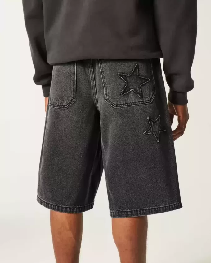 Pantaloni scurți din denim Star Graphic Super Baggy Pantaloni scurți din denim Star Graphic Super Baggy