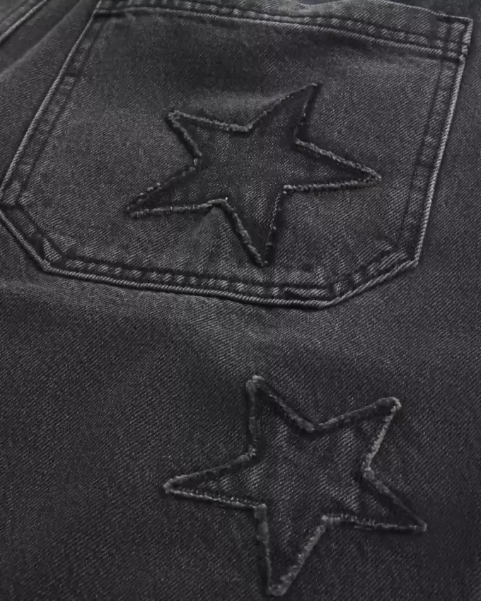 Pantaloni scurți din denim Star Graphic Super Baggy Pantaloni scurți din denim Star Graphic Super Baggy