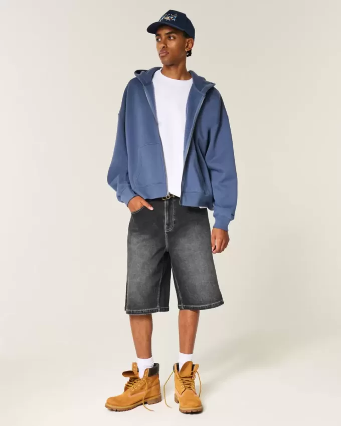 Pantaloni scurți din denim super largi Pantaloni scurți din denim super largi
