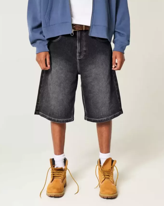 Pantaloni scurți din denim super largi Pantaloni scurți din denim super largi