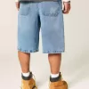 Pantaloni scurți din denim super largi cu grafic Skull Pantaloni scurți din denim super largi cu grafic Skull