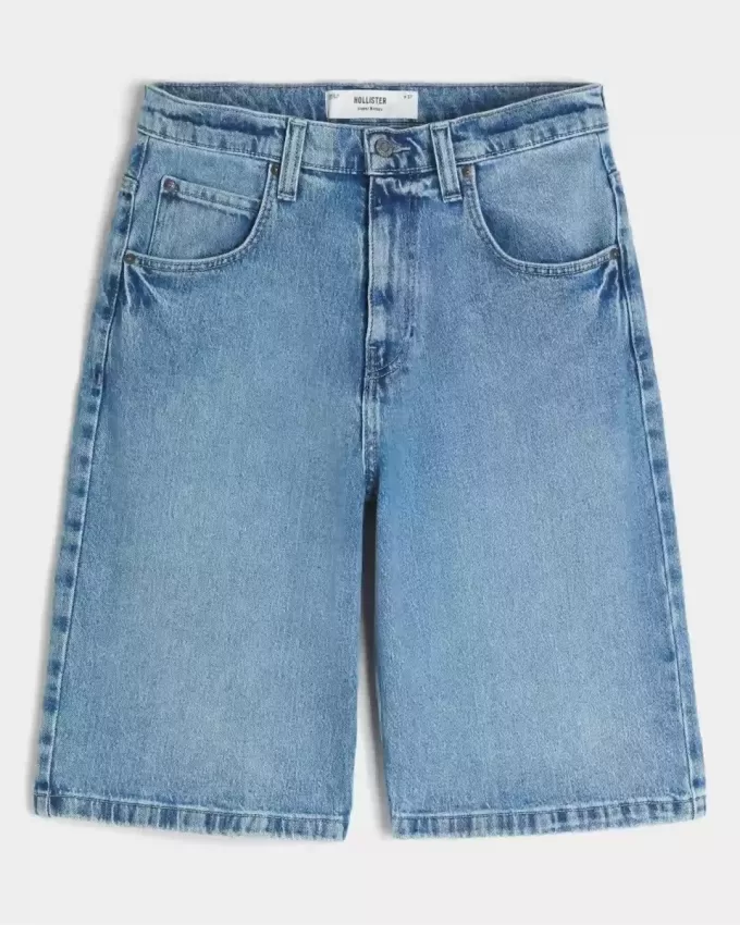 Pantaloni scurți din denim super largi cu grafic Skull Pantaloni scurți din denim super largi cu grafic Skull