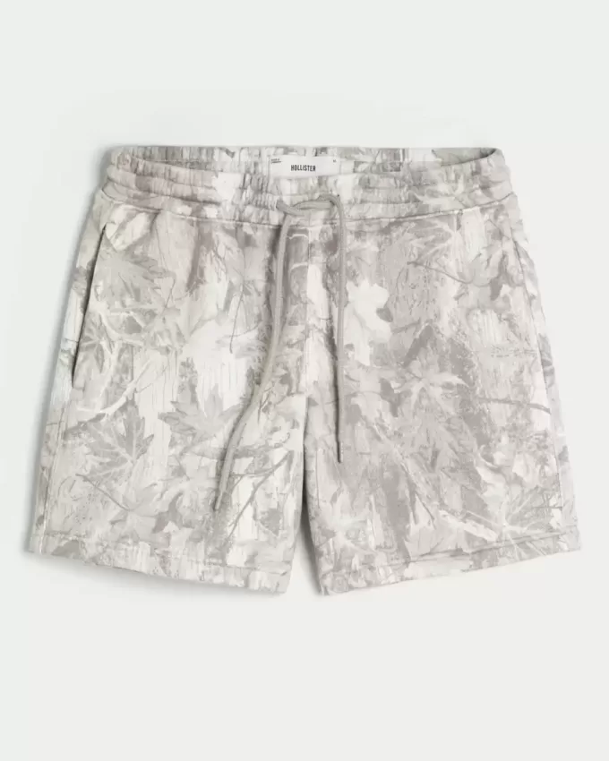 Pantaloni scurți din lână camuflat la jumătatea coapsei