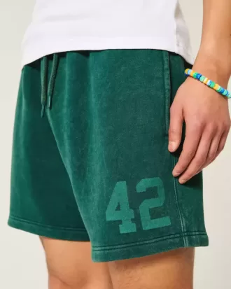 Pantaloni scurți din lână cu grafică la jumătatea coapsei