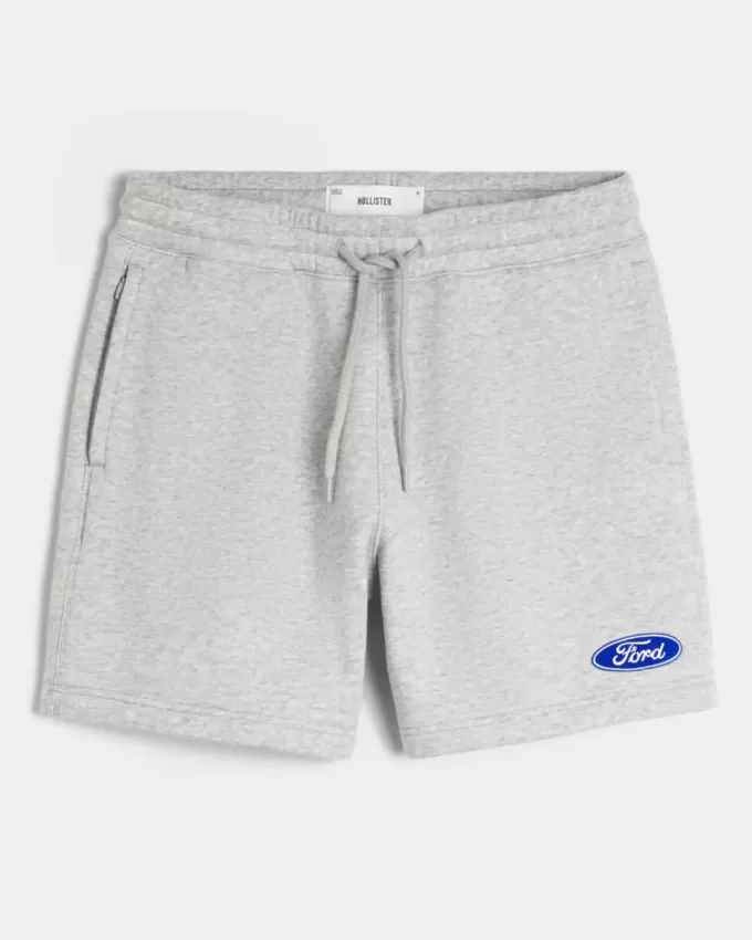 Pantaloni scurți Ford Graphic Hollister Feel Good Fleece la mijlocul coapsei