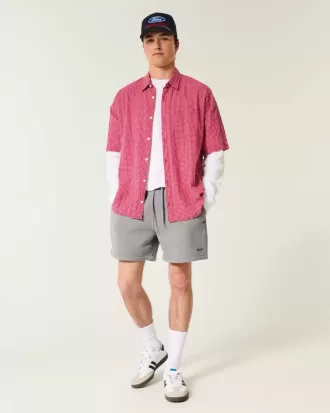 Pantaloni scurți Hollister Feel Good Fleece la mijlocul coapsei
