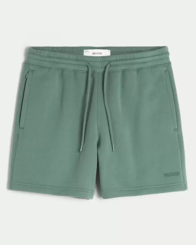Pantaloni scurți Hollister Feel Good Fleece la mijlocul coapsei