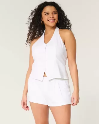 Pantaloni scurți Hollister Livvy, cu talie joasă, din amestec de in, 3″