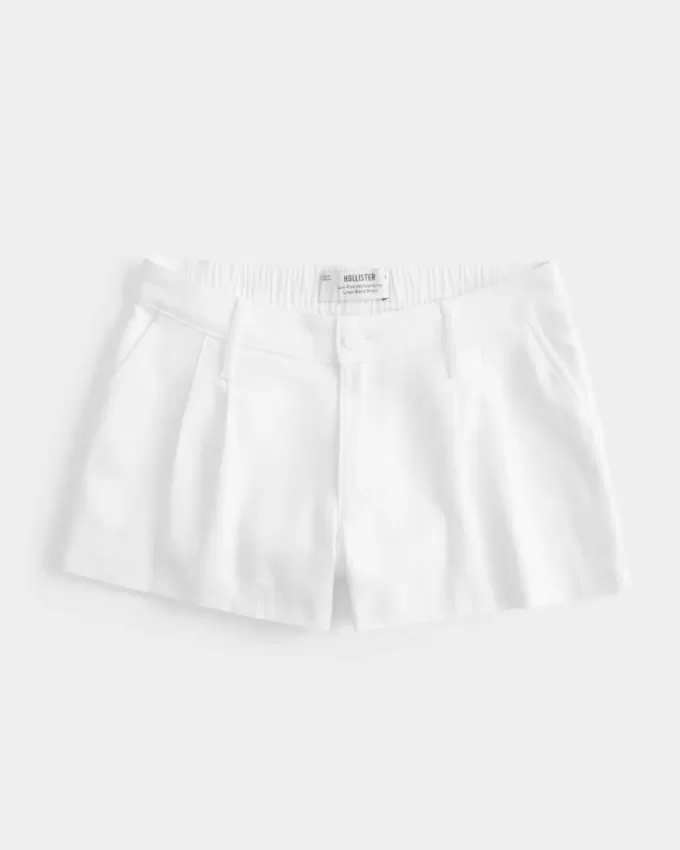 Pantaloni scurți Hollister Livvy, cu talie joasă, din amestec de in, 3″ Pantaloni scurți Hollister Livvy, cu talie joasă, din amestec de in, 3″