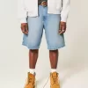 Pantaloni scurți largi din denim Pantaloni scurți largi din denim